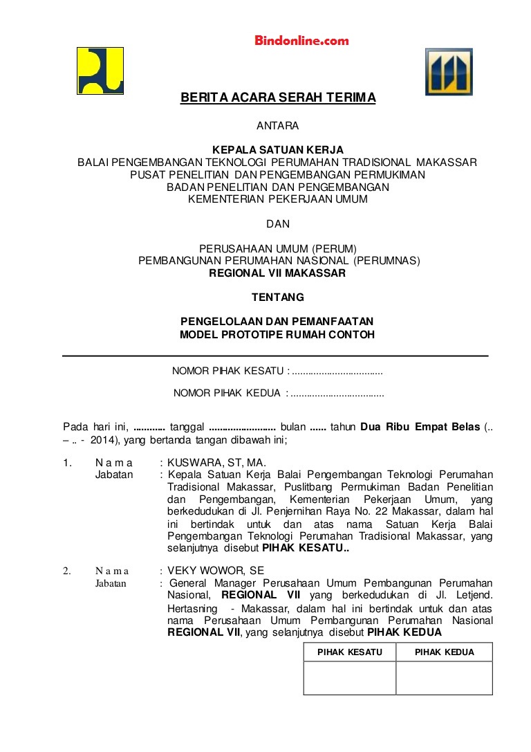 berita acara serah terima jabatan